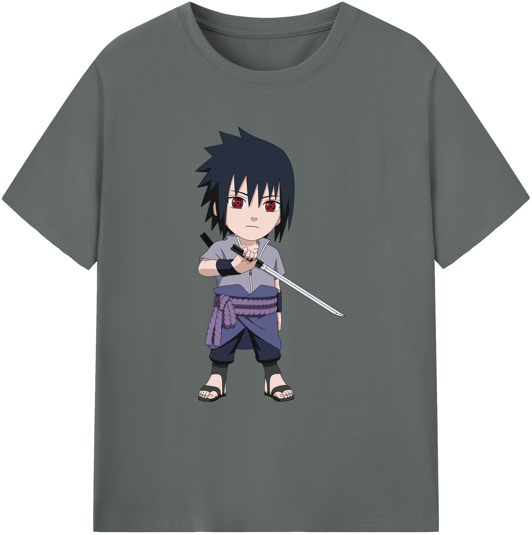 （画像用） NARUTO -ナルト- うちは サスケ Uchiha Sasuke 綿100％ メンズ半袖Tシャツ｜肌触りやわらか＆通気性